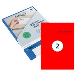 rillprint Étiquette fluorescente, 70 x 37 mm, rouge