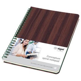 sigel Cahier à spirale Edition Conceptum Nature, A5, bois