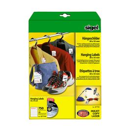 sigel Etiquette à trou, 38 x 55 mm (A4), 200 g/m2, blanc