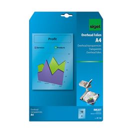 sigel Film jet d'encre, A4, clair, 100 microns, transparent