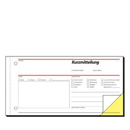 sigel Formularbuch "Kurzmitteilung/Kurzbrief", 1/3 A4 quer