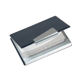 sigel étui pour cartes de visite "aluminium/imitation cuir"