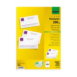 sigel cartes de visite, 85 x 55 mm, 180 g/m2, extra blanc