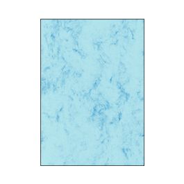 sigel papier marbré, A4, 90 g/m2, papier fin, bleu