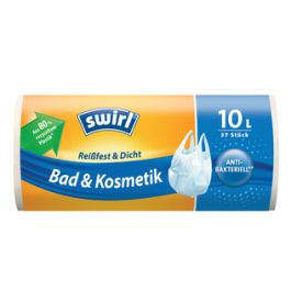 swirl Sac poubelle à poignée, 10 litres, transparent