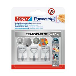 tesa Crochet Powerstrips WIRED HOOK SMALL, transparent