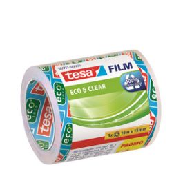 tesa Film Ruban adhésif Eco & Clear pack éco, 15 mm x 10 m
