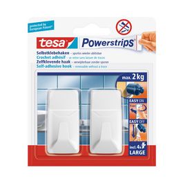 tesa Powerstrips Crochet LARGE rectangle, blanc
