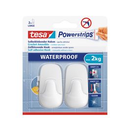 tesa Powerstrips Crochet WATERPROOF Large, plastique, blanc