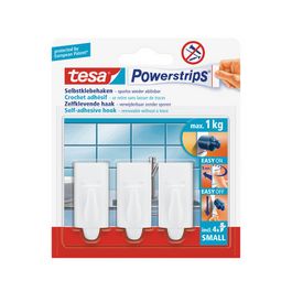 tesa Powerstrips Crochet adhésif SMALL, tendance, blanc