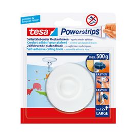tesa Powerstrips Crochet adhésif pour plafond, blanc