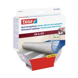 tesa Ruban adhésif pour tapis, auto-agrippant, 50 mm x 25 m