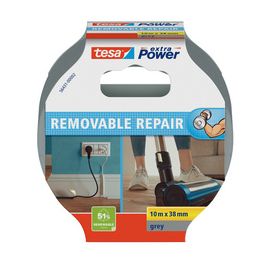 tesa Ruban adhésif toilé extra Power REMOVABLE REPAIR, gris