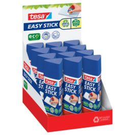 tesa ecoLogo Easy Stick Bâton de colle, 25 g, présentoir cmp x12