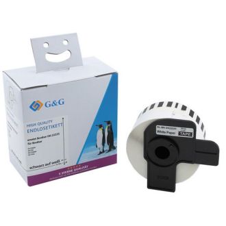 Ruban cassette compatible Brother DK22225 - blanc