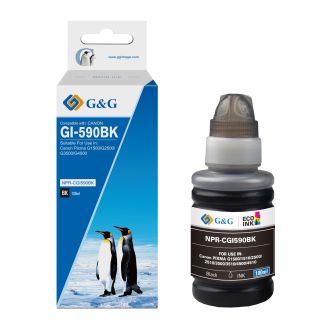 Bouteille d'encre compatible Canon 1603C001 / GI-590 BK - noire