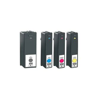 Cartouches compatibles Lexmark 100XL / 14N1921E - Multipack 4 couleurs (BK,C,M,Y)