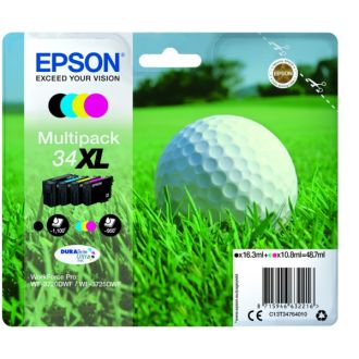 Cartouches d'origines Epson C13T34764020 / 34XL - multipack 4 couleurs : noire, cyan, magenta, jaune