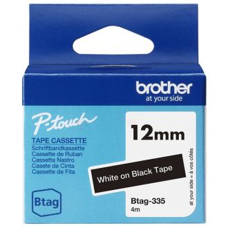 Ruban cassette d'origine Brother BTAG335 - noir, blanc