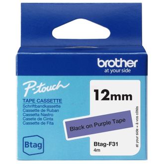 Ruban cassette d'origine Brother BTAGF31 - noir, violet