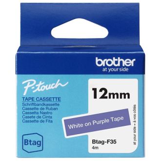 Ruban cassette d'origine Brother BTAGF35 - blanc, violet