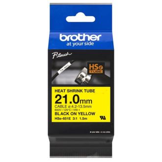 Ruban de marquage d'origine Brother HSE651E - noir, jaune