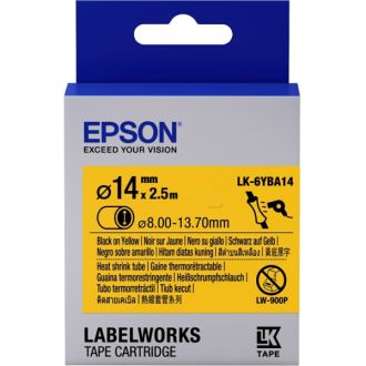 Gaines thermorétractable d'origines Epson C53S656905 / LK-6YBA14 - noire, jaune