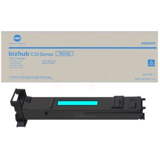 Toner d'origine Konica Minolta A0DK453 / TN-318 C - cyan