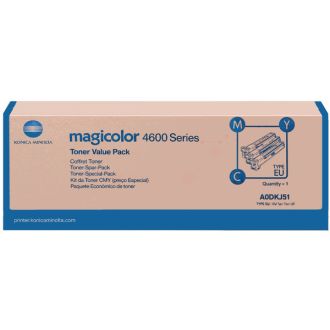 Toners d'origines Konica Minolta A0DKJ51 - cyan, magenta, jaune