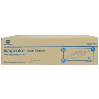 Toners d'origines Konica Minolta A0V30NH - multipack 3 couleurs : cyan, magenta, jaune