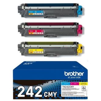 Toners d'origines Brother TN242CMY - multipack 3 couleurs : cyan, magenta, jaune