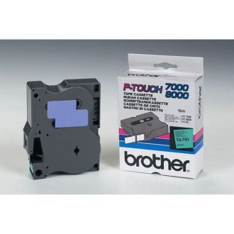 Ruban cassette d'origine Brother TX751 - noir, vert