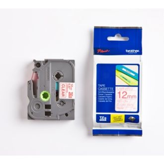 Ruban cassette d'origine Brother TZE132 - rouge, transparent