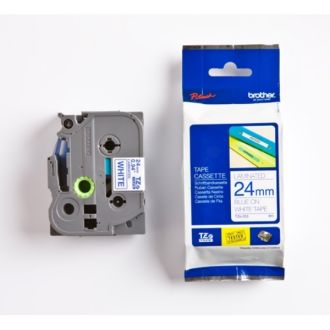 Ruban cassette d'origine Brother TZE253 - bleu, blanc