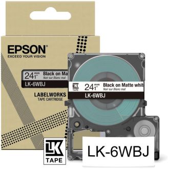 Ruban cassette d'origine Epson C53S672064 / LK-6WBJ - noir, blanc