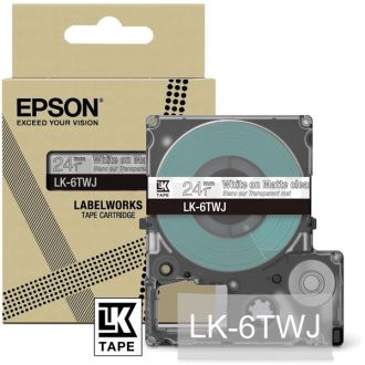 Ruban cassette d'origine Epson C53S672070 / LK-6TWJ - transparent, blanc