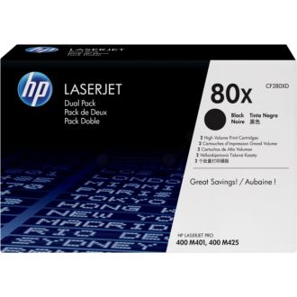 Toner d'origine HP CF280XD / 80X - noir - pack de 2