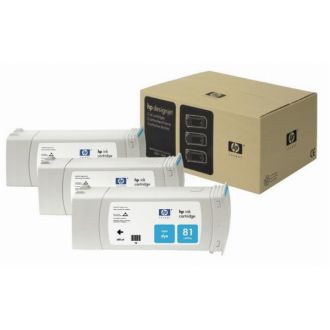 Cartouche d'origine HP C5067A / 81 - cyan - pack de 3