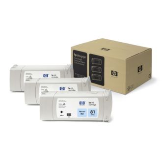 Cartouche d'origine HP C5070A / 81 - cyan photo - pack de 3