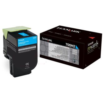Toner d'origine Lexmark 70C0H20 / 700H2 - cyan