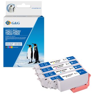 Cartouches hauts de gamme compatibles Epson C13T26364010 / 26XL - multipack 4 couleurs : noire, cyan, magenta, jaune