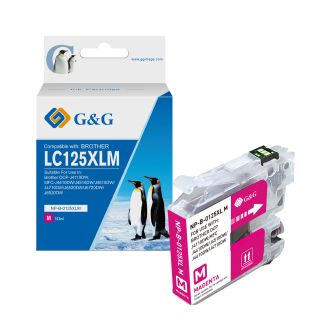 Cartouche haut de gamme compatible Brother LC125XLM - magenta