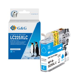 Cartouche haut de gamme compatible Brother LC225XLC - cyan
