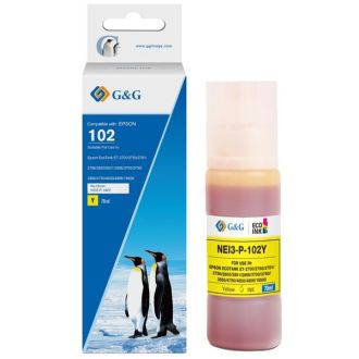 Bouteille d'encre haut de gamme compatible Epson C13T03R440 / 102 - jaune