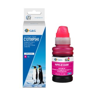 Bouteille d'encre haut de gamme compatible Epson C13T00P340 / 104 - magenta