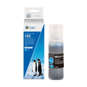 Bouteille d'encre haut de gamme compatible Epson C13T03R240 / 102 - cyan