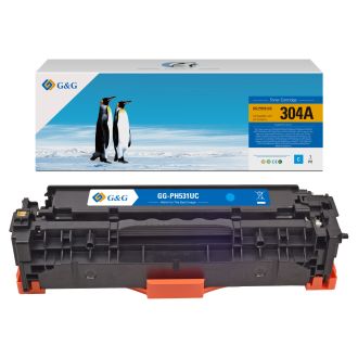 Toner haut de gamme compatible HP CC531A / 304A - cyan