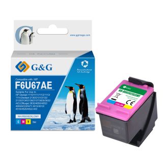 Cartouche haut de gamme compatible HP F6U67AE / 302XL - multicouleur